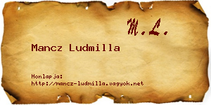 Mancz Ludmilla névjegykártya